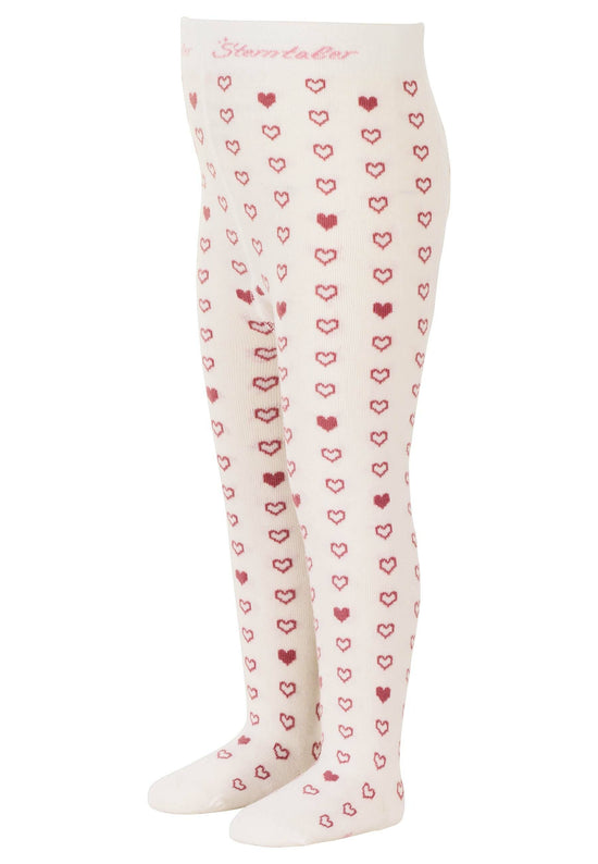 Sterntaler Strumpfhose Herzen in Hellgrau mel. oder Ecru Black Friday Preise
