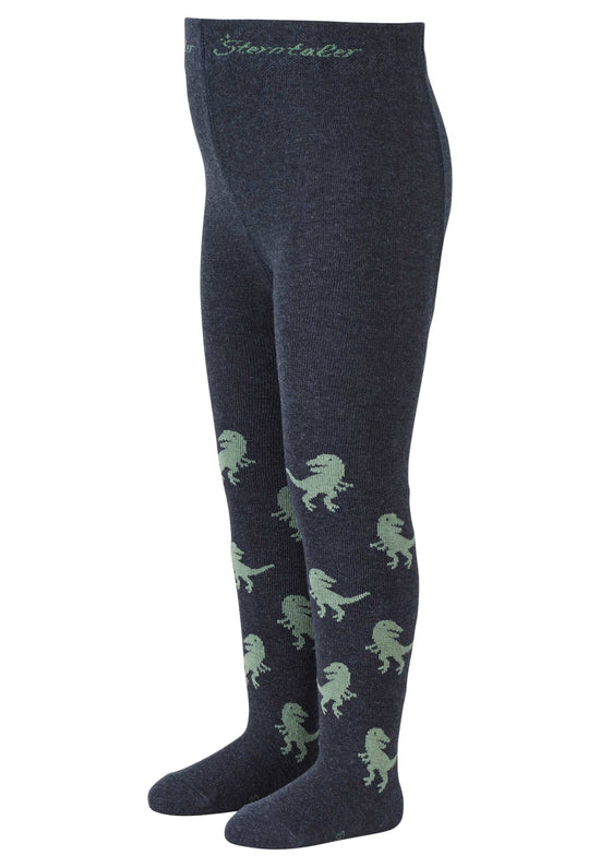 Sterntaler Strumpfhose T-Rex in Blau melange mit grauen Dinos zollfrei