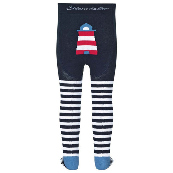 Sterntaler Krabbelstrumpfhose Leuchtturm mit Ringel in marine im Angebot
