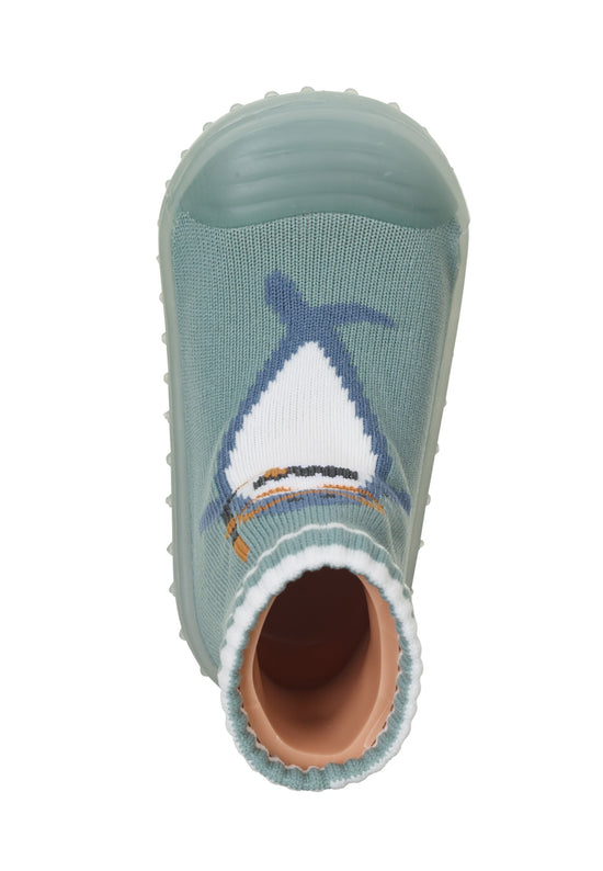 Sterntaler Adventure-Socks mit Motiv Hai in Dunkelgrün Fabrikpreis