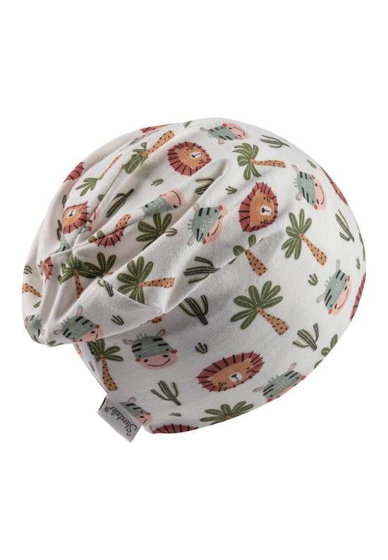 Sterntaler Beanie bedruckt mit niedlichen Safari-Tieren in ecru Black Friday