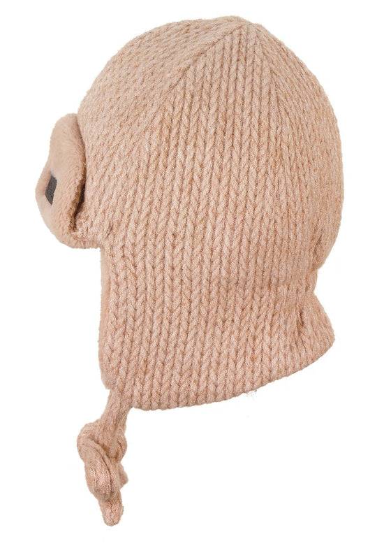 Sterntaler Fliegermütze in Strickoptik mit Bindeband Valentinstagsangebot