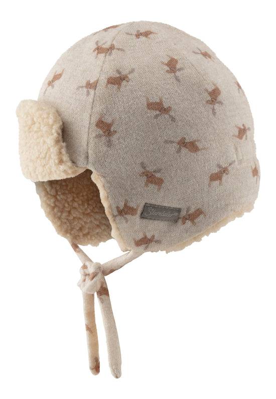 Sterntaler Fliegermütze Rentiere gefüttert mit Baumwollteddy Lagerräumung