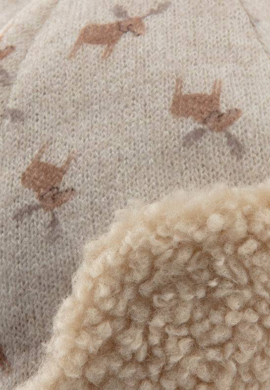 Sterntaler Fliegermütze Rentiere gefüttert mit Baumwollteddy Lagerräumung