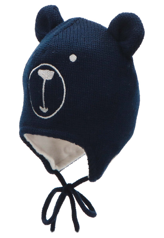 Sterntaler Strickmütze aus Wolle (Merino) mit Bärengesicht Super Sparpreis