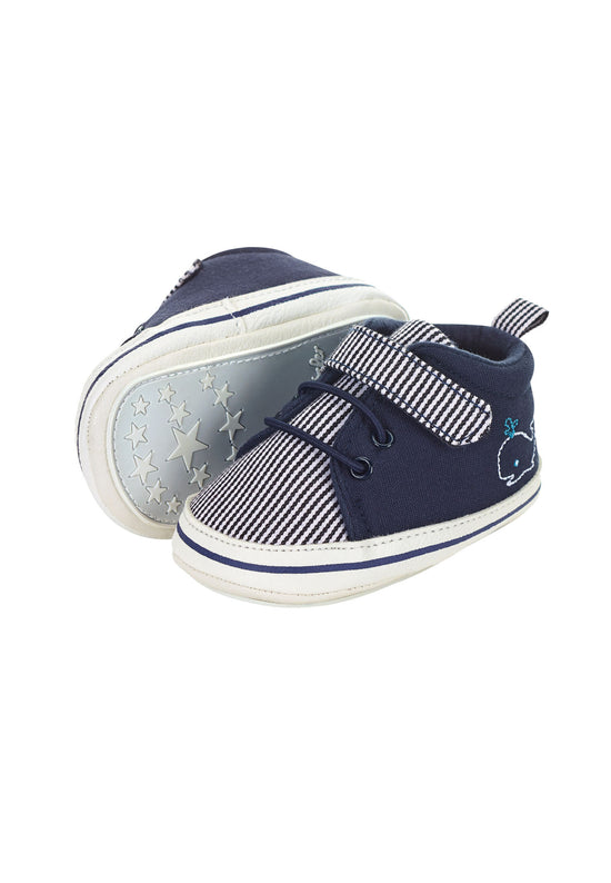 Sterntaler Babyschuh Marine aus Materialmix mit Stickerei Wal Clearance-Verkauf
