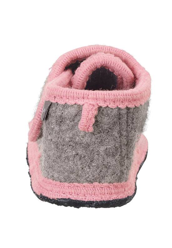 Sterntaler Hausschuhe aus Filz in Grau mit Einfassband Rosa Verkauf