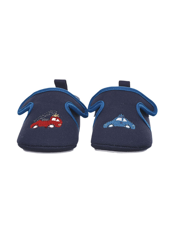 Sterntaler Baby-Krabbelschuh Auto aus Canvas in Marine Kostenloser Versand