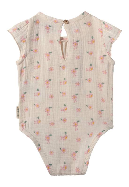 Sterntaler Baby Body bedruckt mit Gänseblümchen in ecru Osterangebot