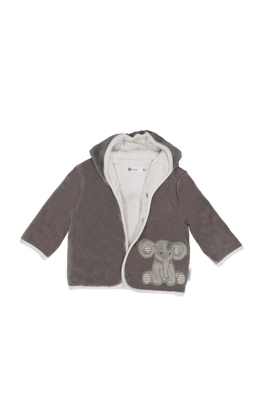 Sterntaler Kapuzen-Jacke aus Nicki, Motiv Elefant Eddy, Grau Lagerräumung