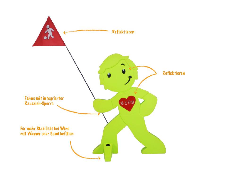 babymarkt Streetbuddy Warnfigur für mehr Kindersicherheit - grün Räumungsverkauf