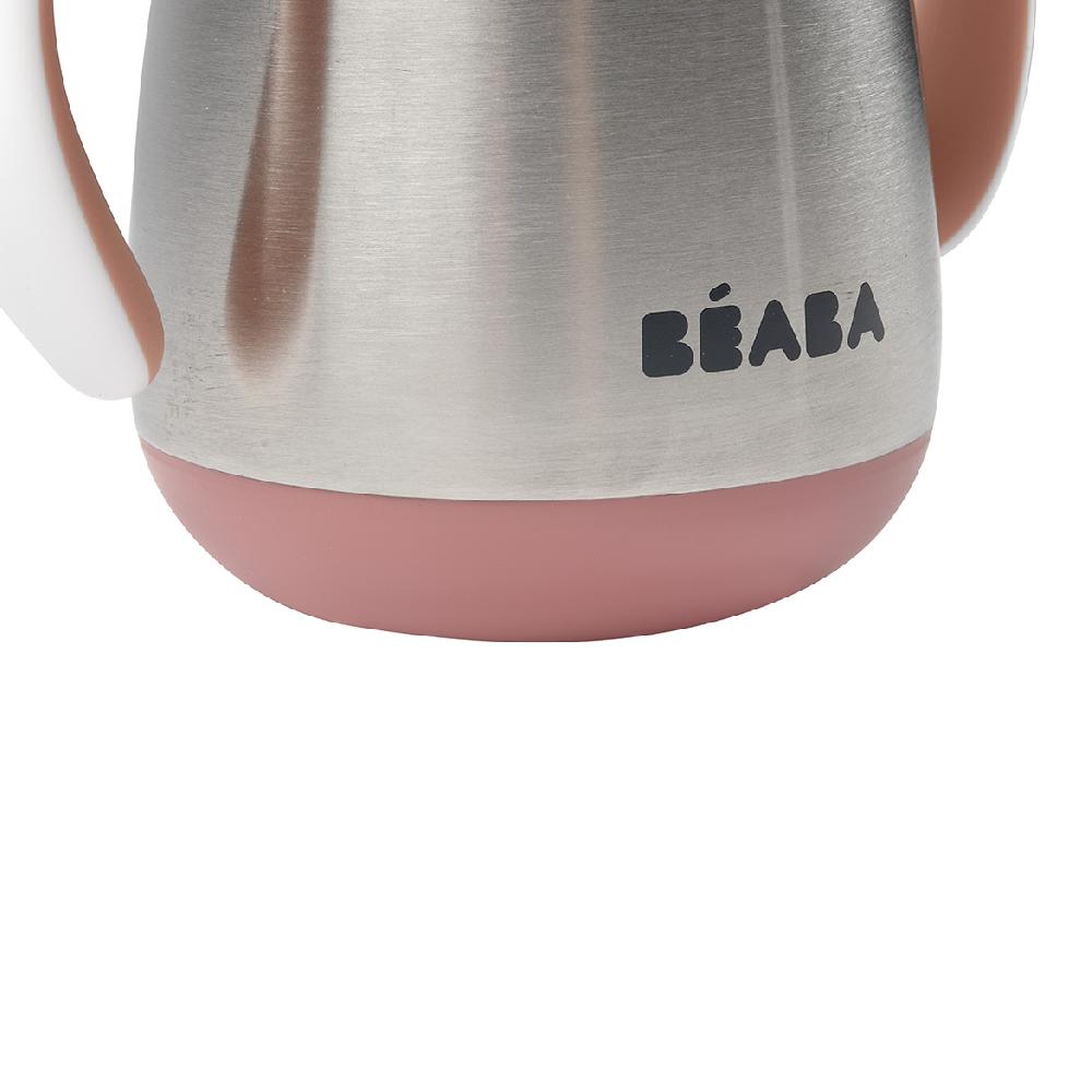 babymarkt Edelstahl Strohhalmbecher 250 ml in altrosa ab dem 8. Monat Nur für heute
