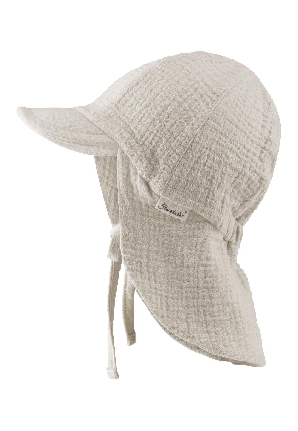 babymarkt Schirmmütze mit Nackenschutz Musselin lichtgrau Flash Sale