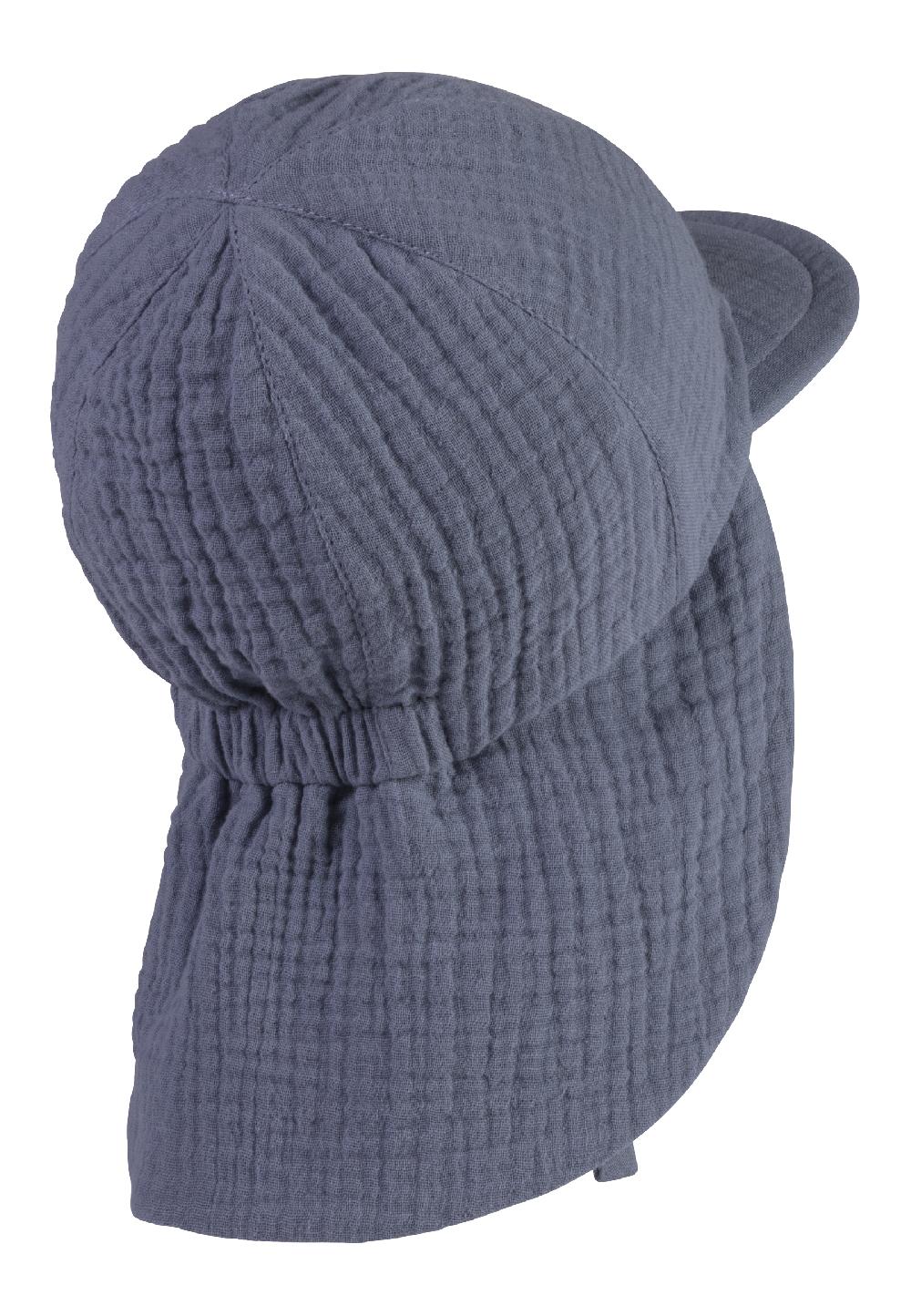 babymarkt Schirmmütze mit Nackenschutz Musselin graublau Online Outlet