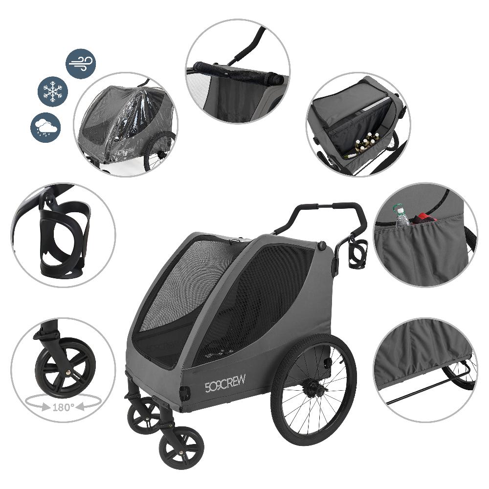 babymarkt Crew Zwillingskinderwagen Trekker II Dark Grey Nur noch ein Tag übrig