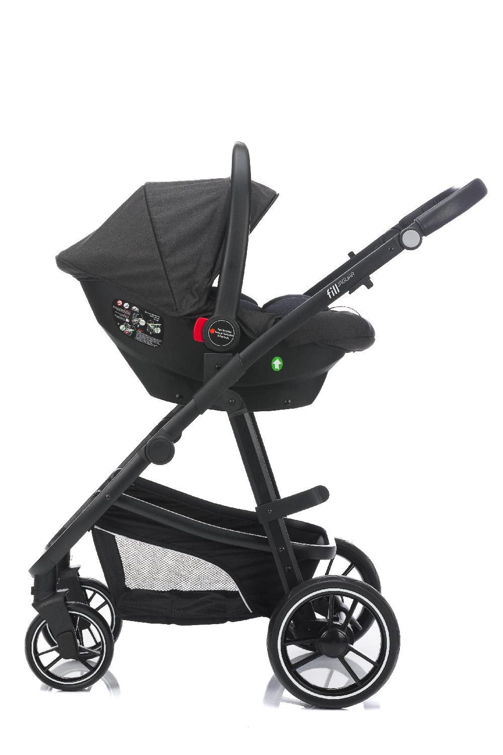 babymarkt Kombikinderwagen 3 in 1 Jaguar dunkelgrau melange zollfrei