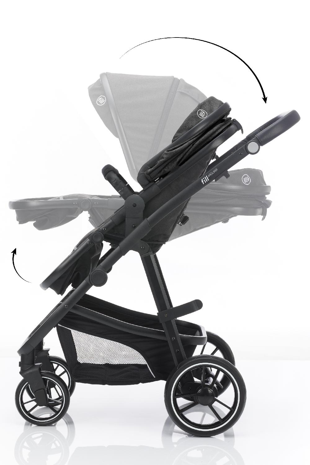 babymarkt Kombikinderwagen 3 in 1 Jaguar dunkelgrau melange zollfrei