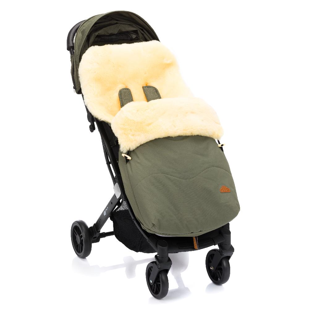 babymarkt Winterfußsack vartasly Lammfell oliv Fabrikpreis