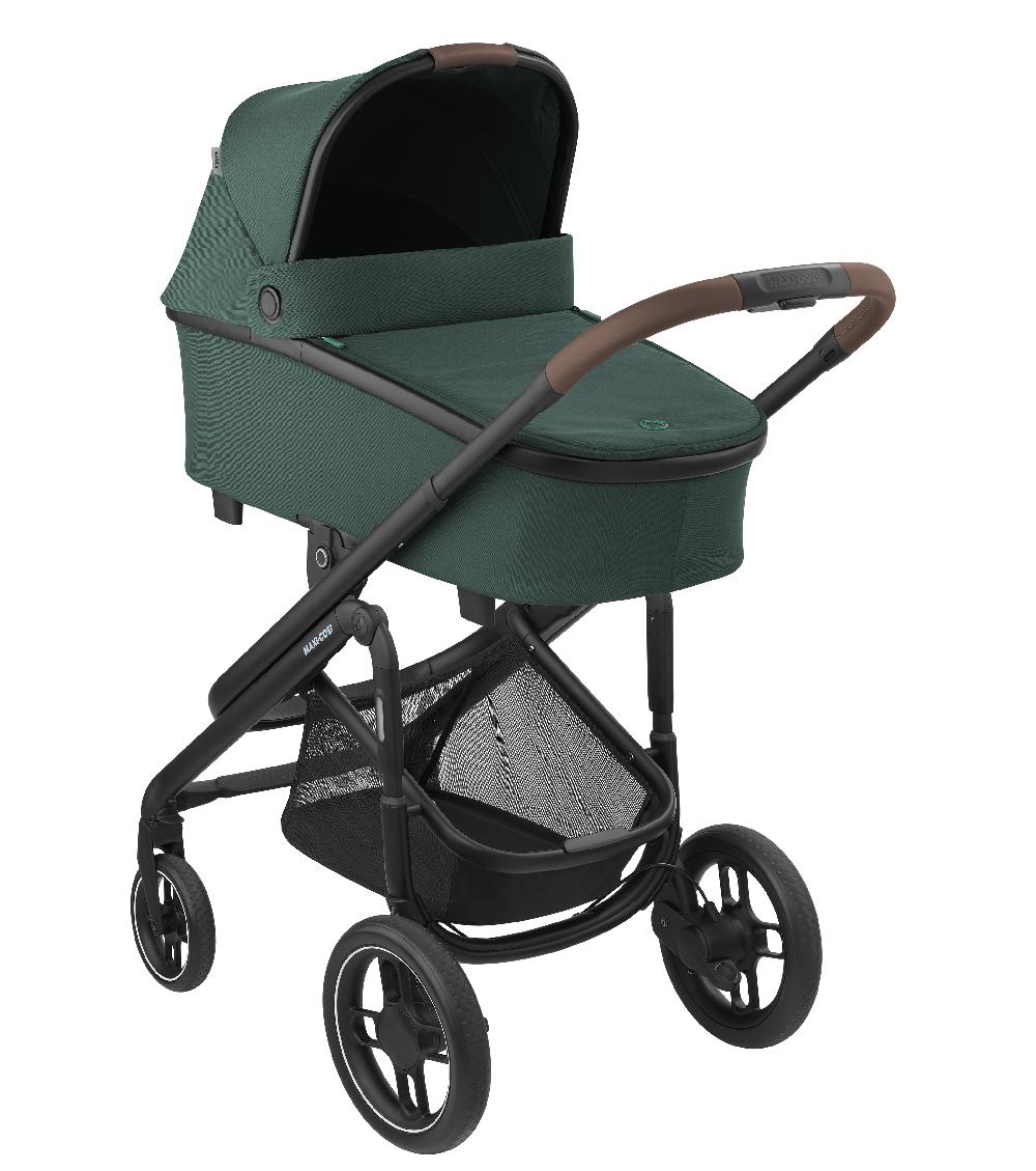 babymarkt Kombikinderwagen Plaza Plus Essential Green inkl. Babyschale Pebble S Tonal Black und Adapter Baby Black Muttertagsangebot