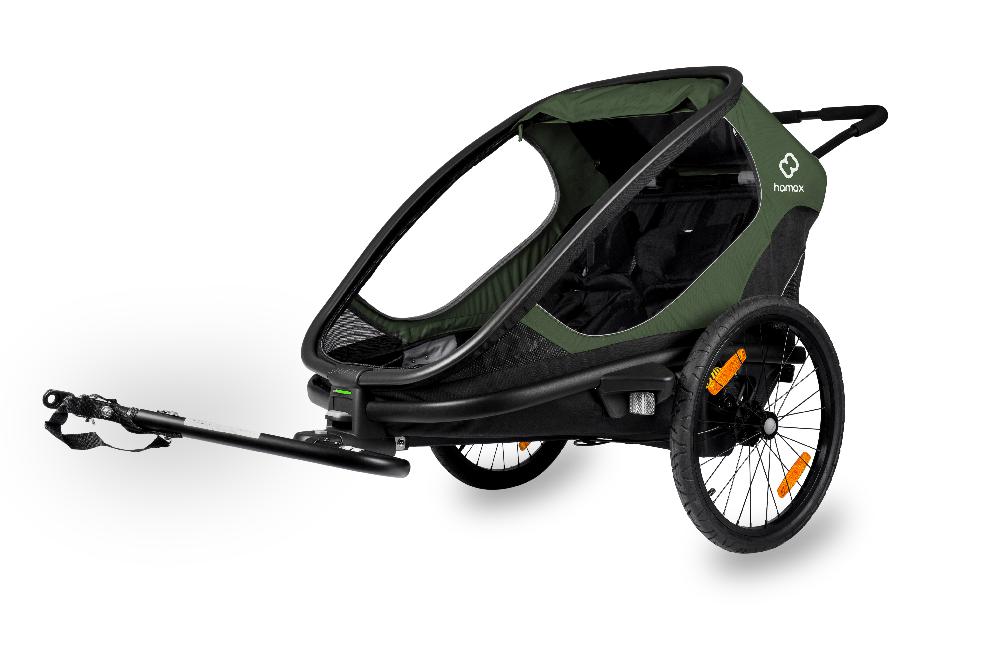 babymarkt Kinderfahrradanhänger Outback mit Rückenlehnenverstellung Green Black Valentinstagsangebot