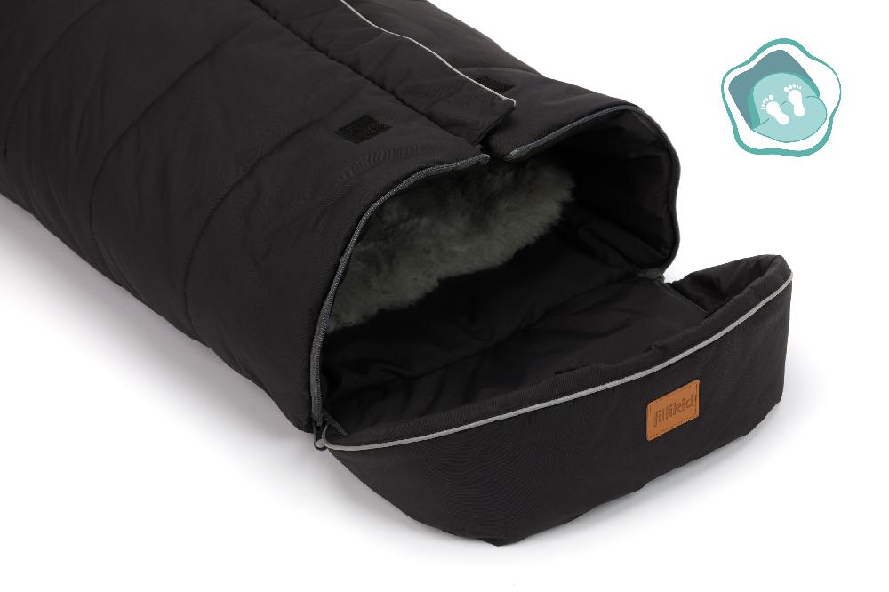 babymarkt Winterfußsack Mavensi mit Lammfelleinlage schwarz Lagerräumung