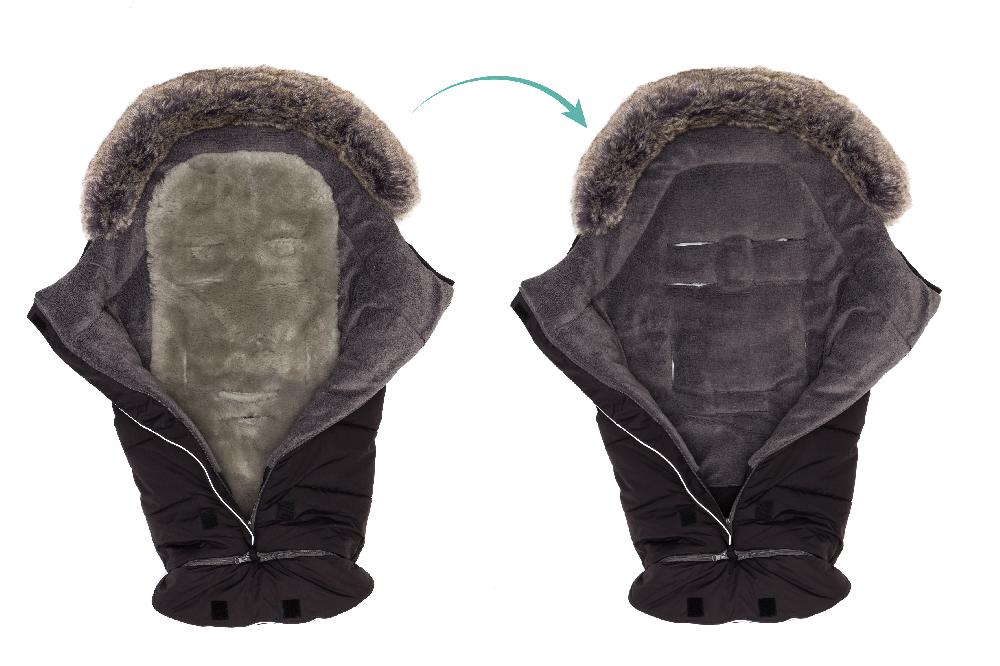 babymarkt Winterfußsack Mavensi mit Lammfelleinlage schwarz Lagerräumung