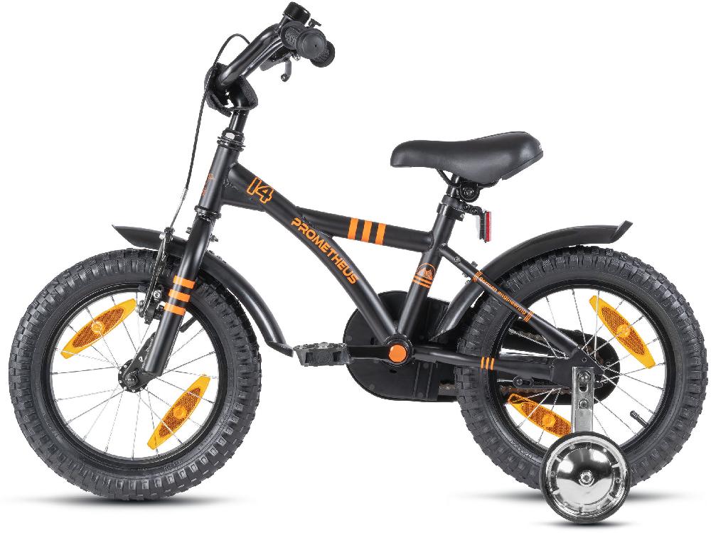 babymarkt Kinderfahrrad 14" mit Stützräder schwarz matt-orange Letzte 3 Tage