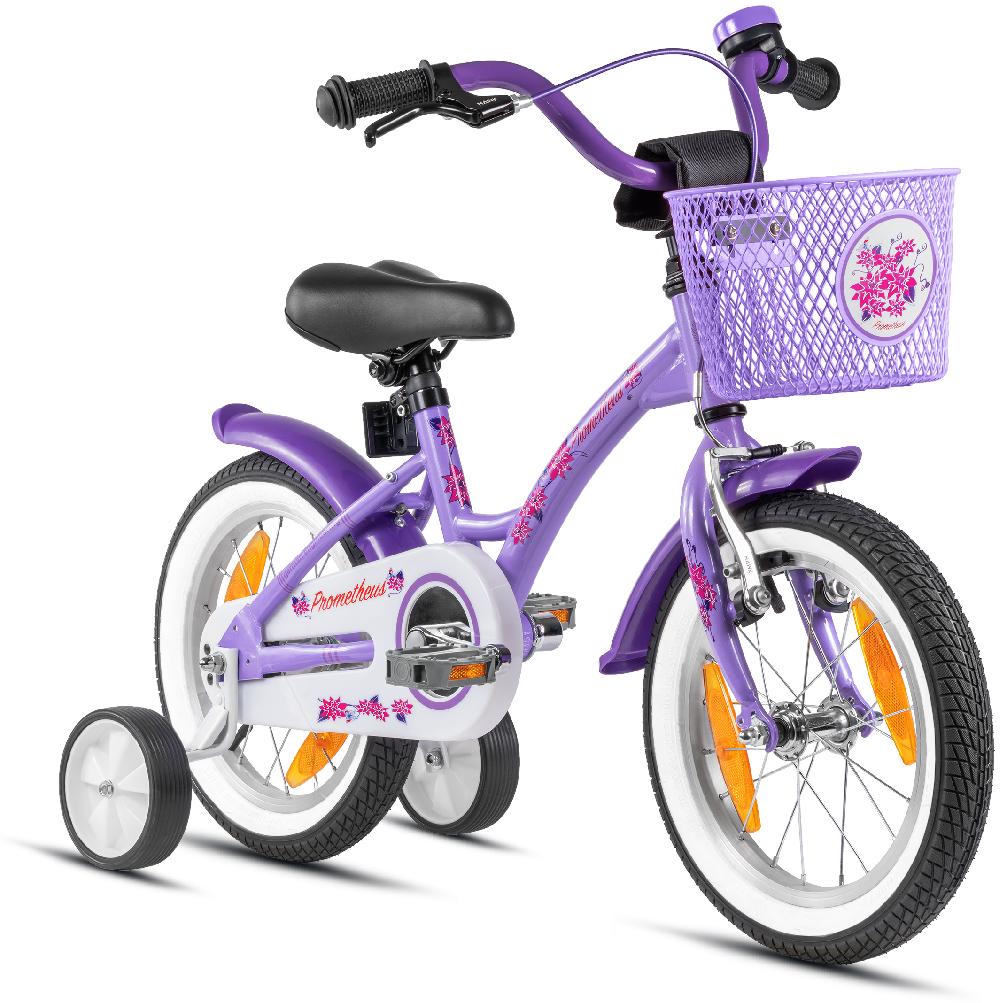 babymarkt Kinderfahrrad 14" mit Stützräder violett-weiß 50% Rabatt für begrenzte Zeit
