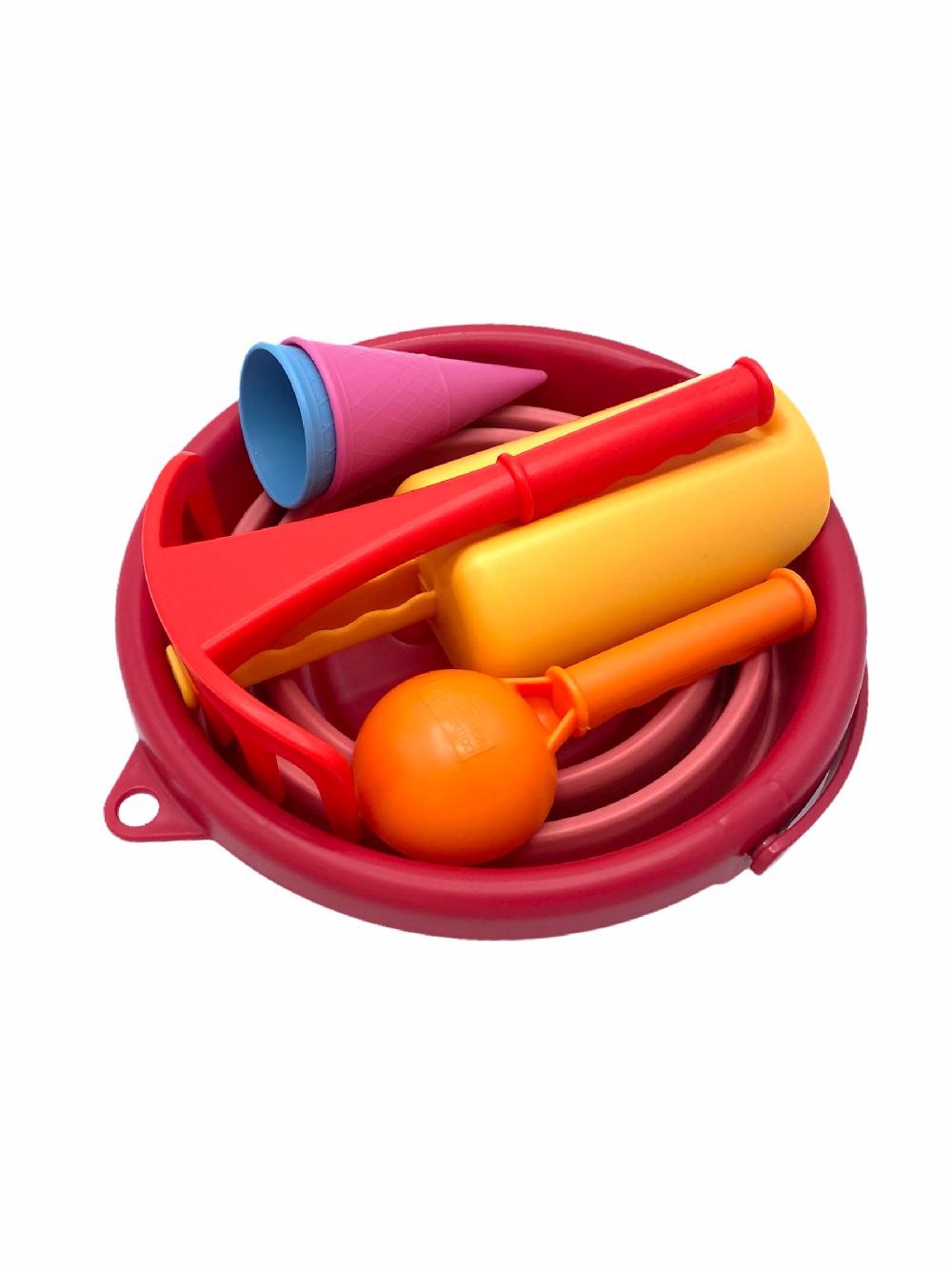 babymarkt 7in1 Sand Toys Falteimer-Set rot Sonderangebot