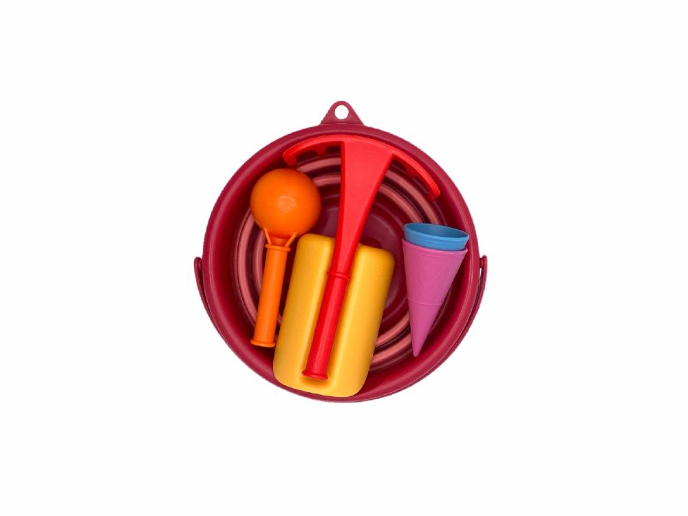 babymarkt 7in1 Sand Toys Falteimer-Set rot Sonderangebot