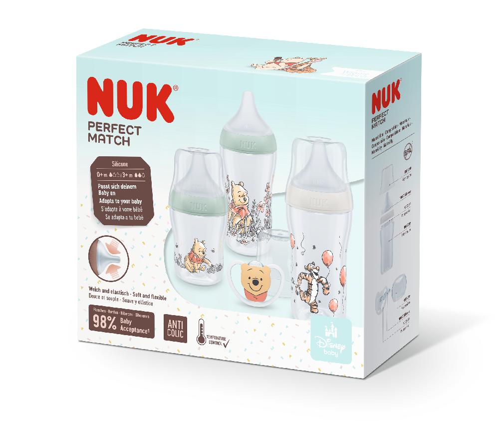 babymarkt Starterset Perfect Match Disney Winnie Pooh Anti-Colic inkl. Schnuller Space 0-6 Monate in beige und mint Zeitlich begrenztes Angebot