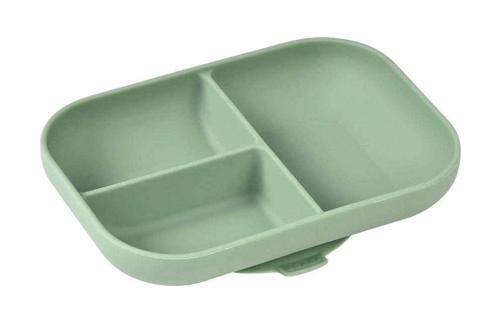 babymarkt Silikonteller mit Saugnapf Unterteilt salbeigrün Bis zu 55% Rabatt