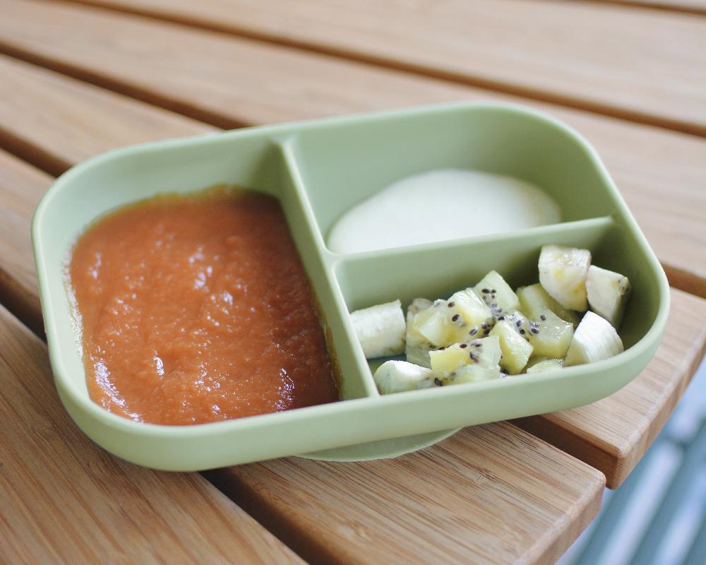 babymarkt Silikonteller mit Saugnapf Unterteilt salbeigrün Bis zu 55% Rabatt