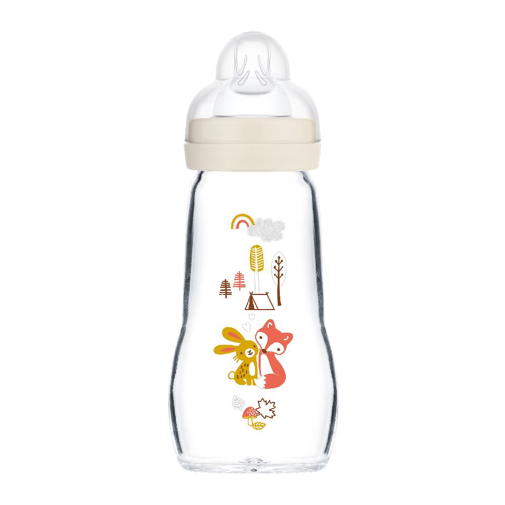 babymarkt Glasflasche Feel Good 260 ml ab 0 Monaten Hase/Fuchs beige Kostenloser Versand international