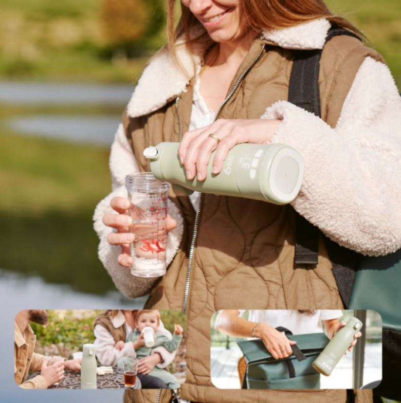 babymarkt Flaschenwärmer Moov & Feed für unterwegs sage green Auslauf