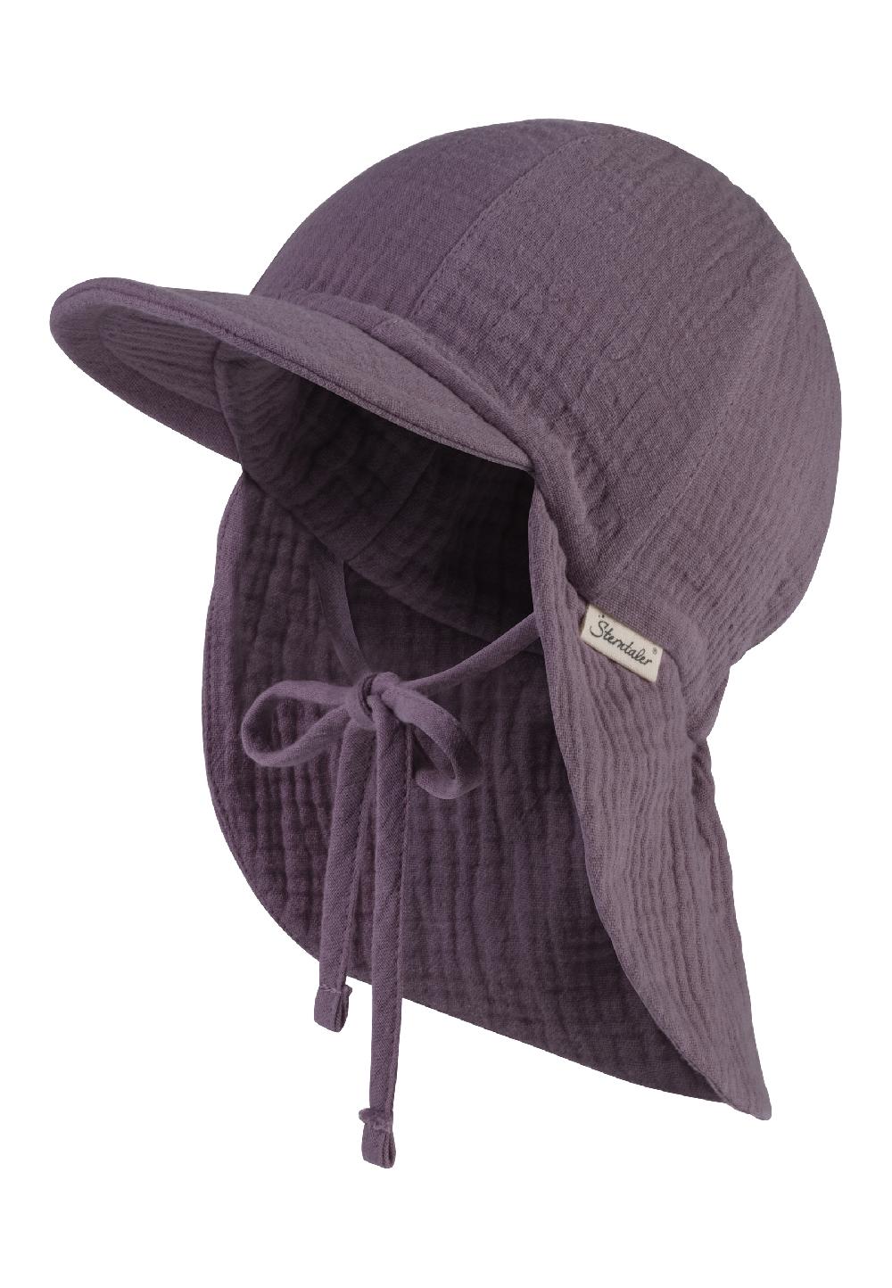 babymarkt Schirmmütze mit Nackenschutz Musselin pastellviolett