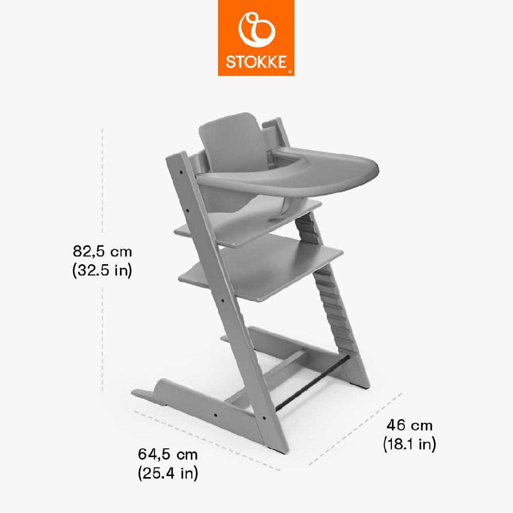 babymarkt Tripp Trapp Hochstuhl Buche Storm Grey inkl. Tray Storm Grey und Baby Set V2 Storm Grey Limitierter Zeitrabatt