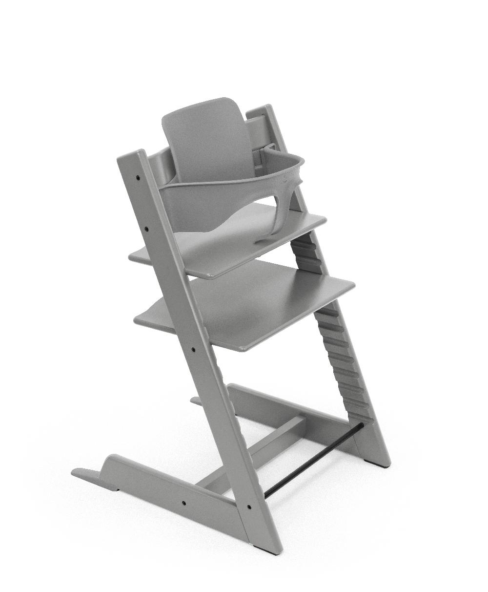 babymarkt Tripp Trapp Hochstuhl Buche Storm Grey inkl. Tray Storm Grey und Baby Set V2 Storm Grey Limitierter Zeitrabatt