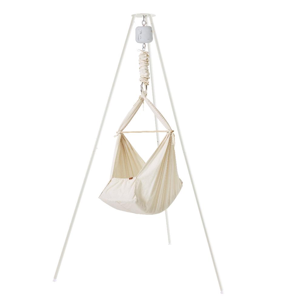 babymarkt -Set mit Ständer Federwiege Basic & Motor LeeLo01 beige/grau