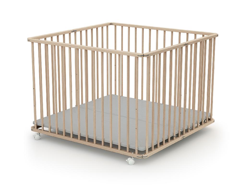 babymarkt Laufgitter faltbar 100 x 100 cm Buche unbehandelt