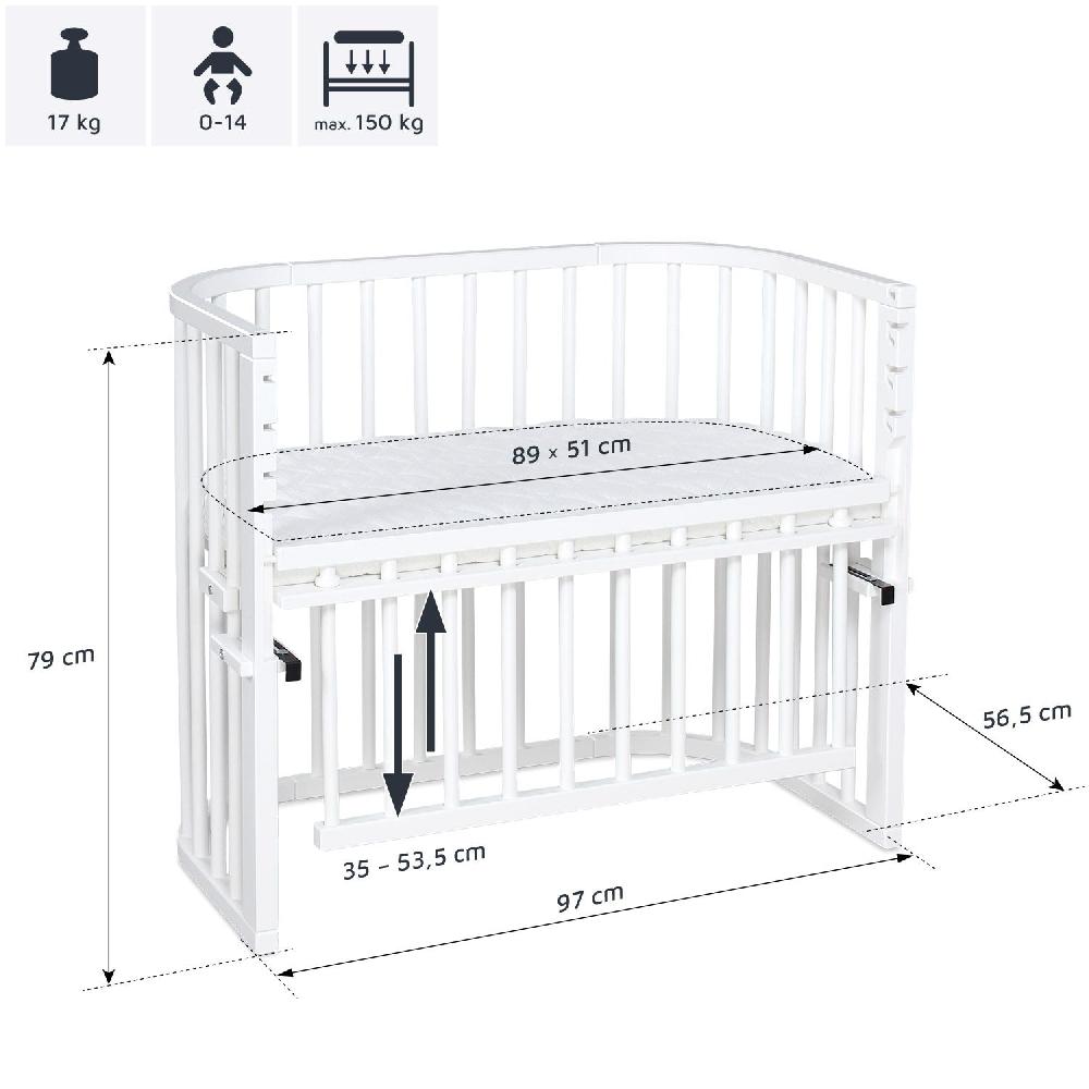babymarkt Maxi Beistellbett Comfort Plus weiß lackiert Sonderangebote