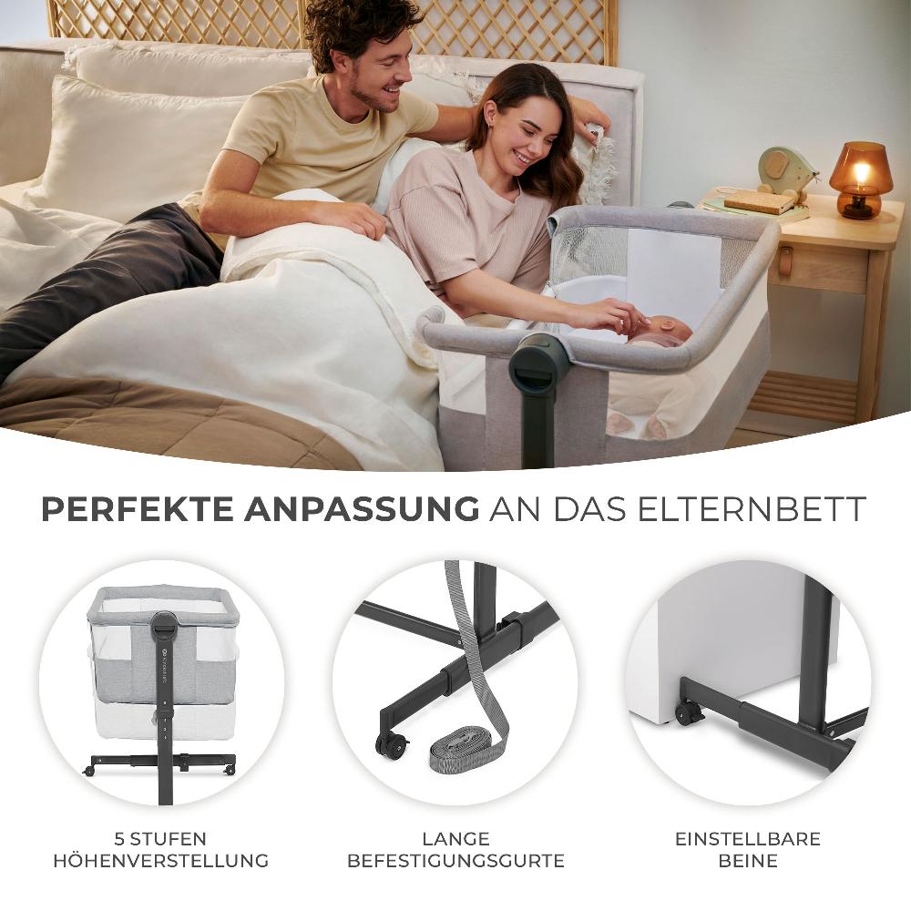 babymarkt Beistellbett NESTE UP 2 light grey Nur noch ein Tag übrig