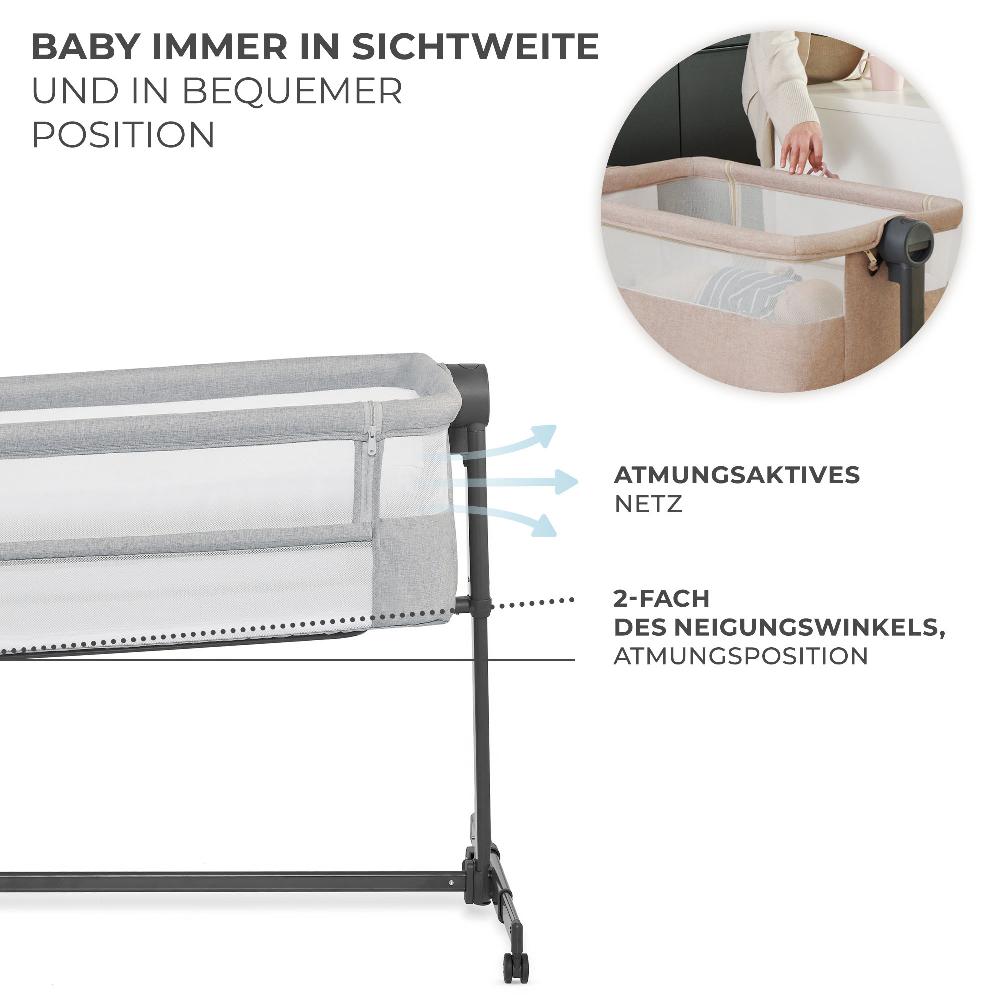 babymarkt Beistellbett NESTE UP 2 light grey Nur noch ein Tag übrig