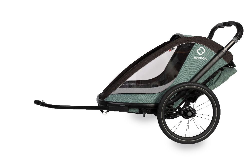 babymarkt Kinderfahrradanhänger Cocoon Zweisitzer green/black inkl. Babysitz für Outback/Avenida und Traveller Lagerräumung