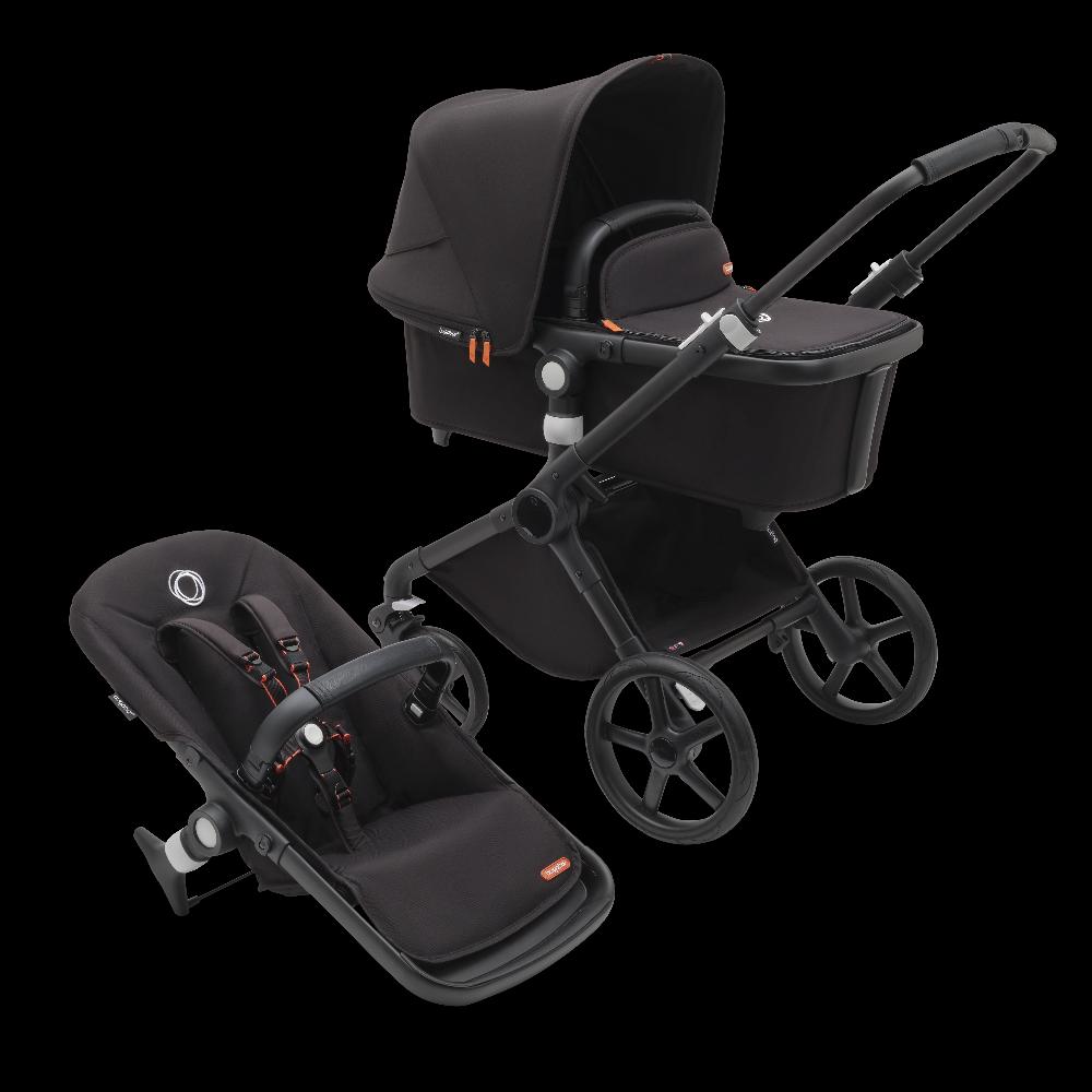 babymarkt 3in1 Kinderwagen Set Fox Cub Midnight Black inklusive MAXI COSI Babyschale Pebble 360 Essential Black Räumungsverkauf