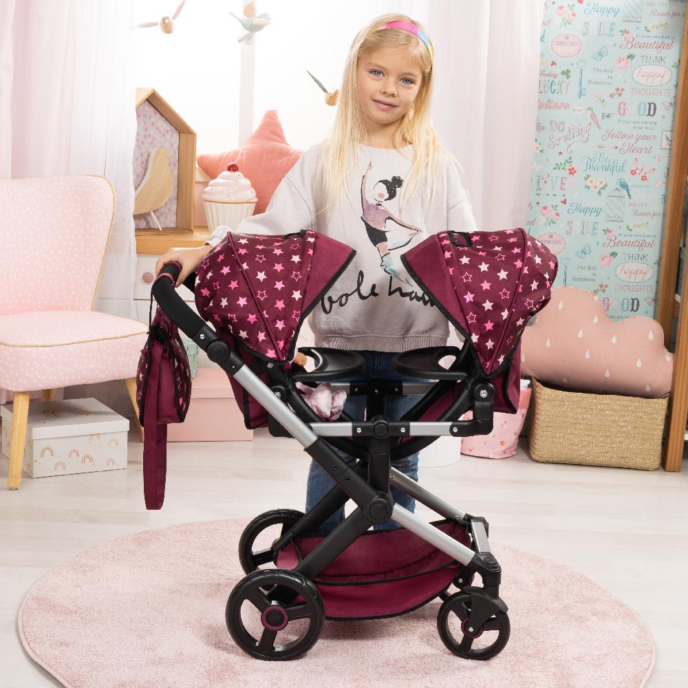 babymarkt Design Zwillings-Puppenwagen Xeo Twin mit Einhorn Begrenzt auf 3 Tage