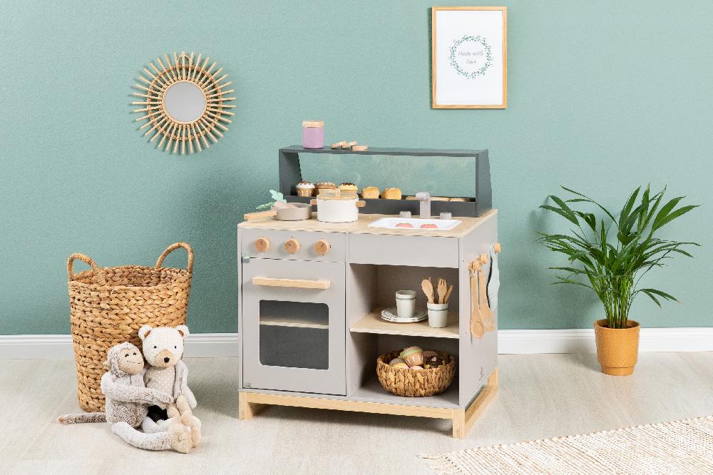 babymarkt Spielküche & Shop Prunus warmgrau/natur Kostenlose Rückgabe