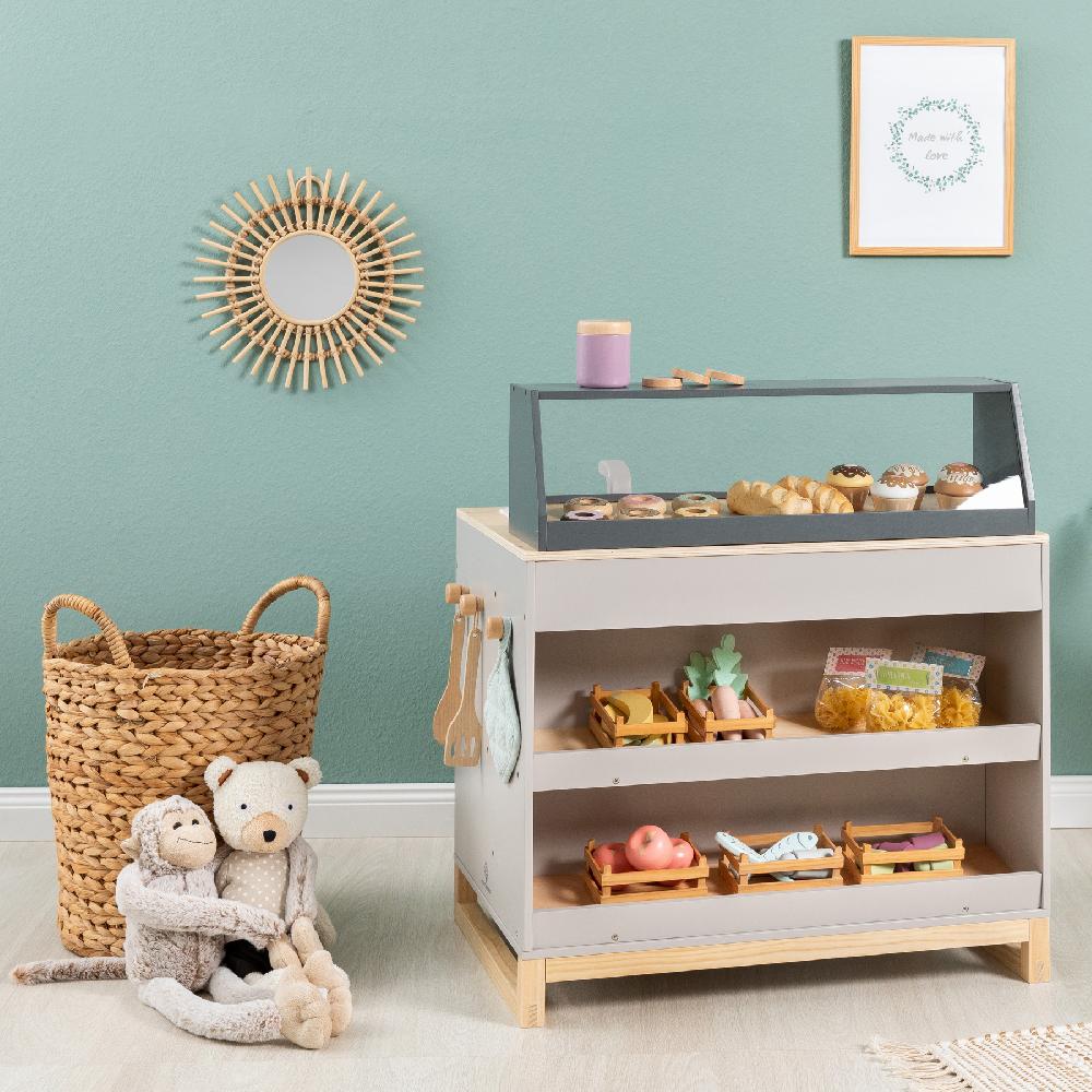 babymarkt Spielküche & Shop Prunus warmgrau/natur Kostenlose Rückgabe