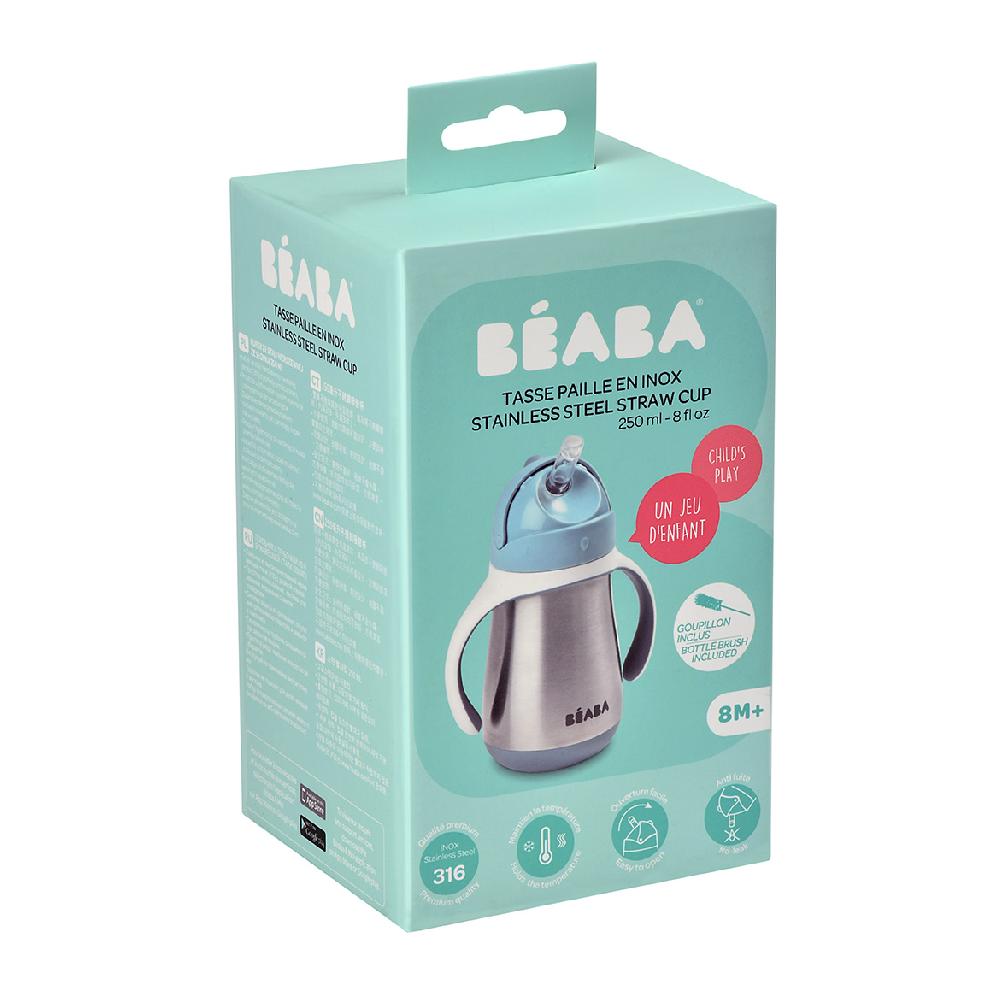 babymarkt Strohhalmbecher Edelstahl 250 ml in hellblau ab dem 8. Monat Outlet