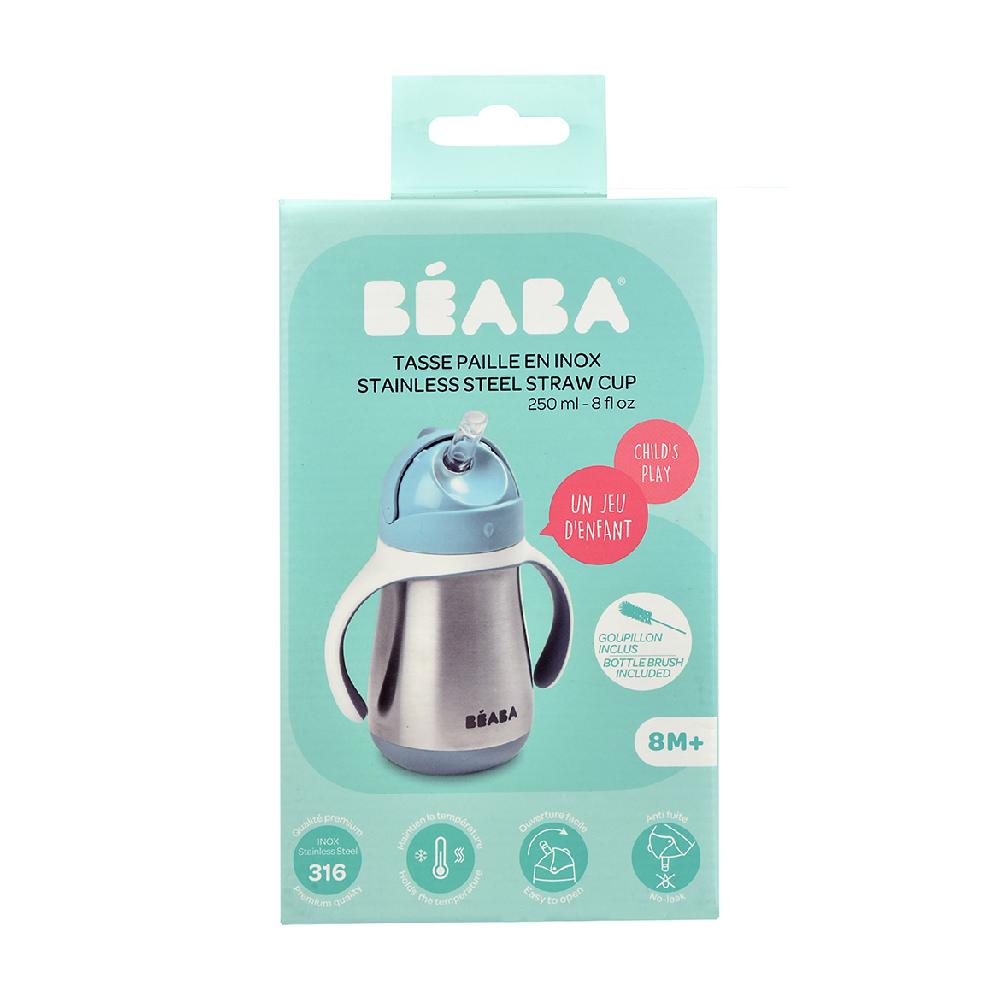 babymarkt Strohhalmbecher Edelstahl 250 ml in hellblau ab dem 8. Monat Outlet
